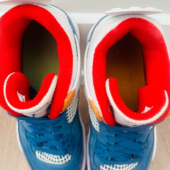 Jordan Kids Retro 4 Messy Room Sneakers in Navy and Red - Picture 13 of 15